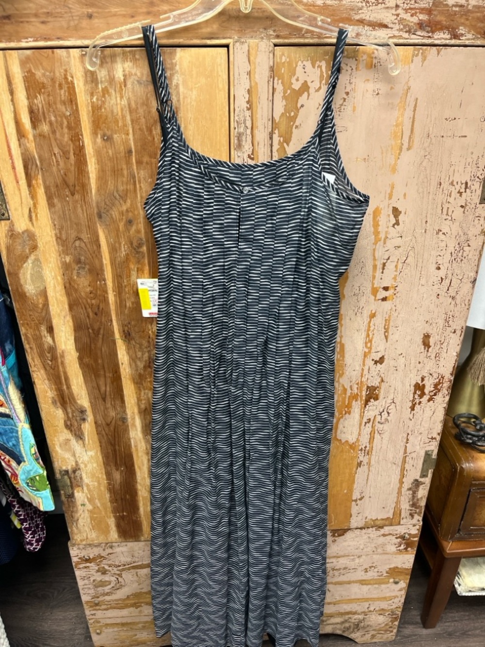 Calvin Klein Navy and White Striped Dress